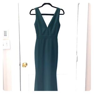 Floor length green dress
